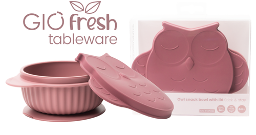 InnoGIO GIOfresh tableware Owl snack bowl with lid GIO-910PINK (1)